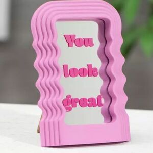 Hobby Lobby, "You Look Great," Wavy Mirror w/Easel Back